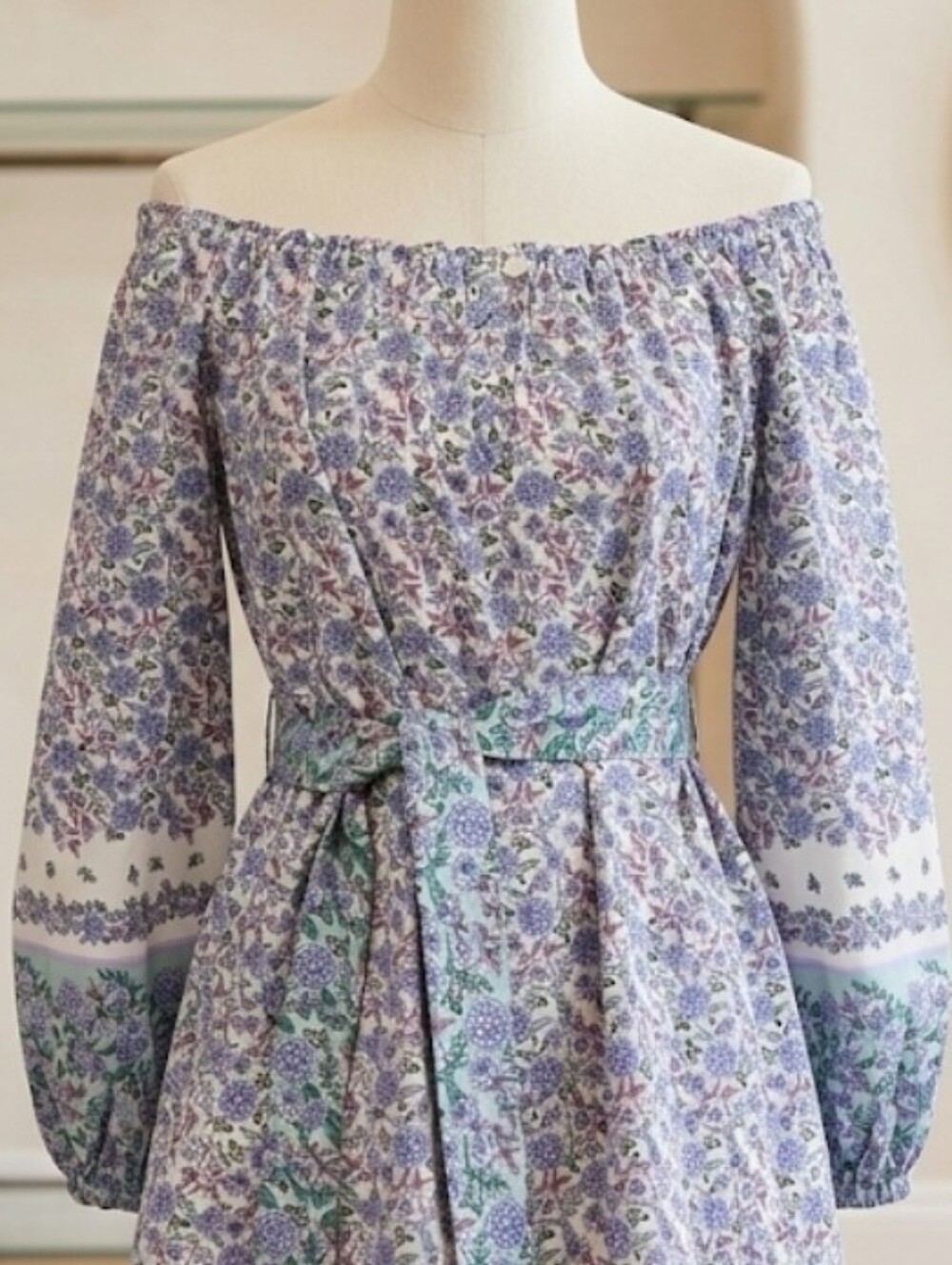 LOFT Floral Peasant Blouse XXS (0-2) Whimsical Boho Cottagecore Tie Waist Top